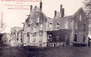 Château de Crévic, 1914, vieille photo.